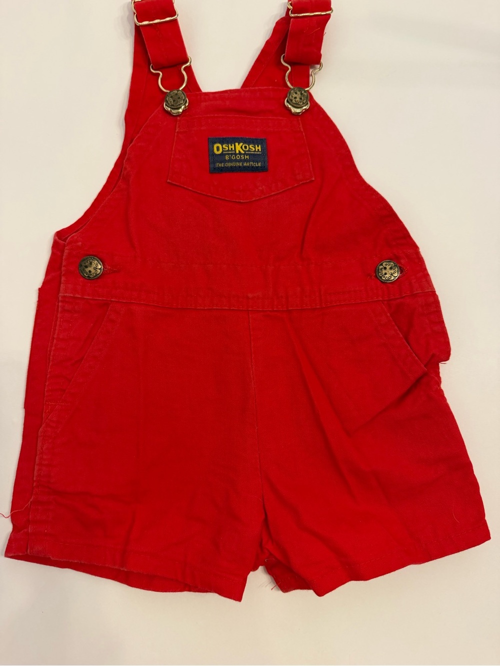 VINTAGE Oshkosh Bgosh shortalls  Toddler 24 months Baby Infant MADE IN USA Red